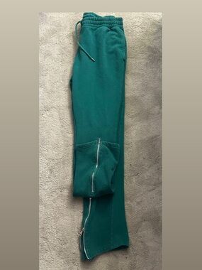 Fashion Nova Men's Teal Zip-Detail Joggers